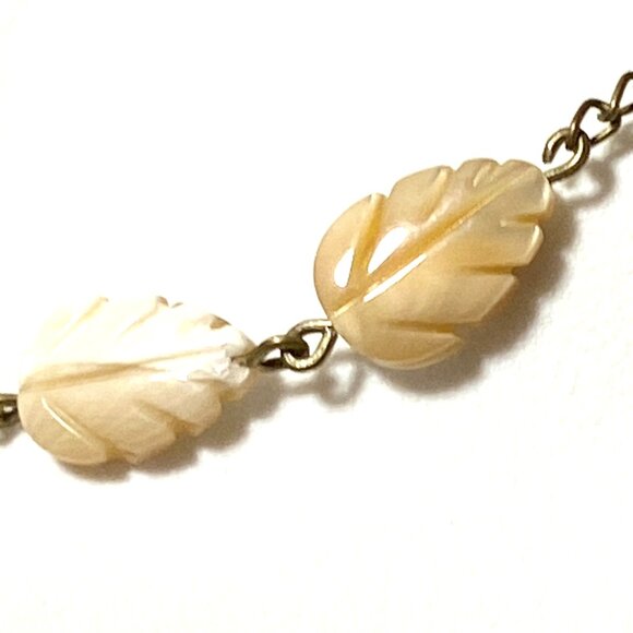 2/$20, Mother of Pearl Leaf Branch Bronze Necklace - Picture 7 of 13